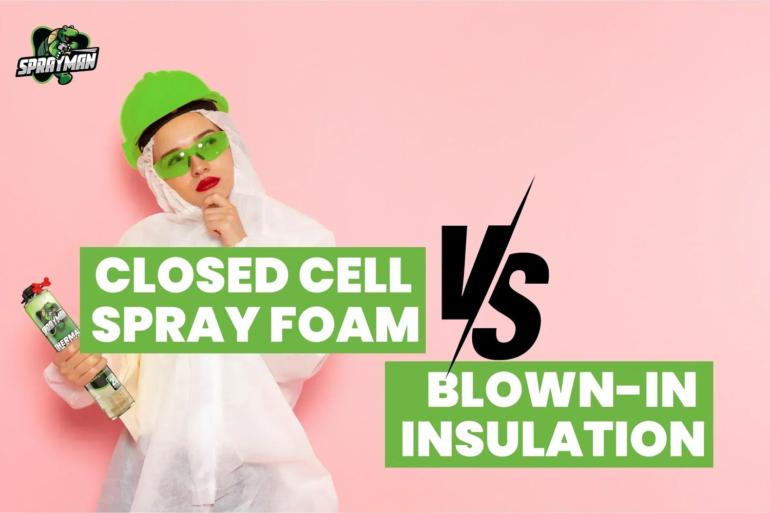 Comparison of closed-cell spray foam vs blown-in insulation methods with a visual guide.