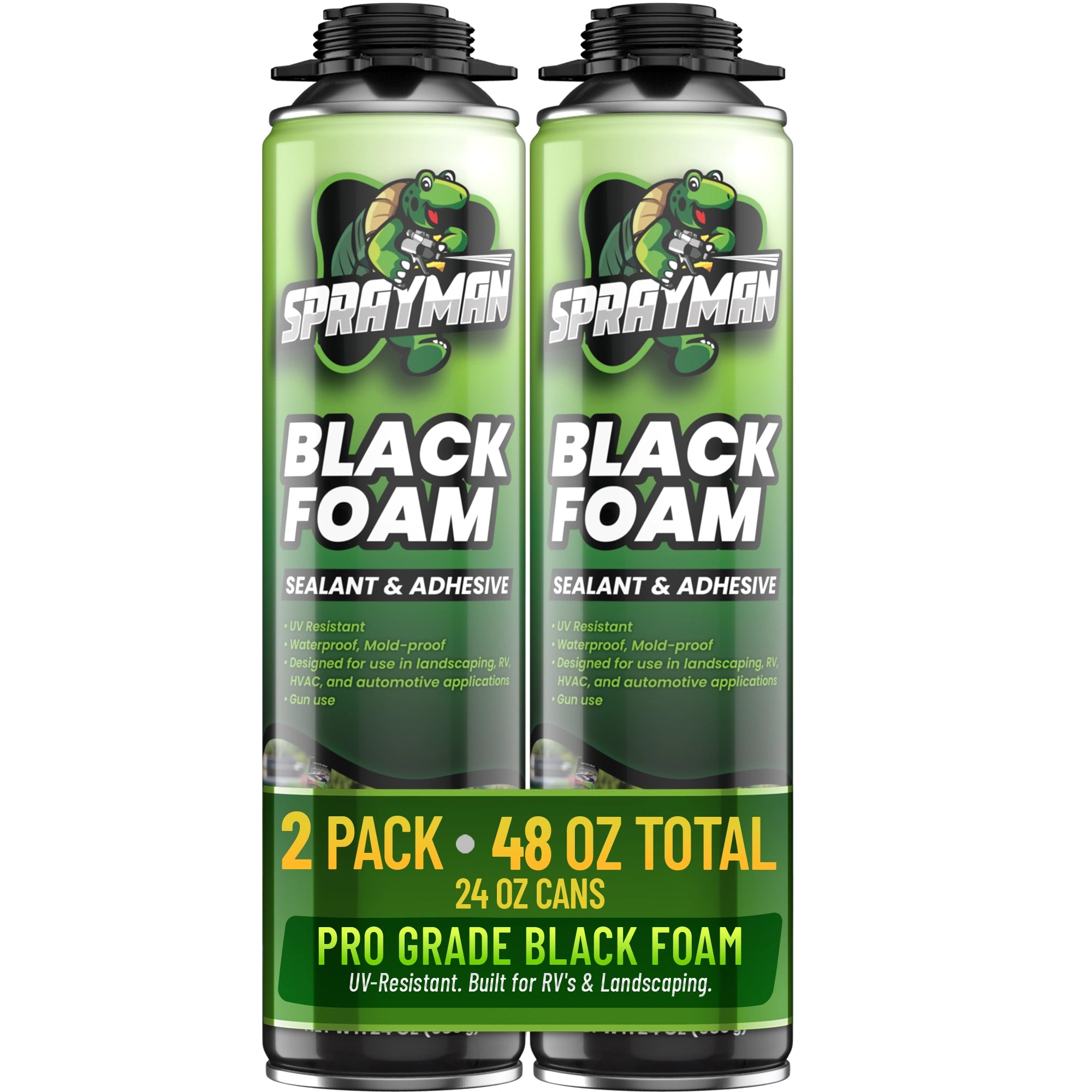 Pro Black Spray Foam for Pond, Waterfall, Landscaping, and RVs - Gun Foam, 24 oz