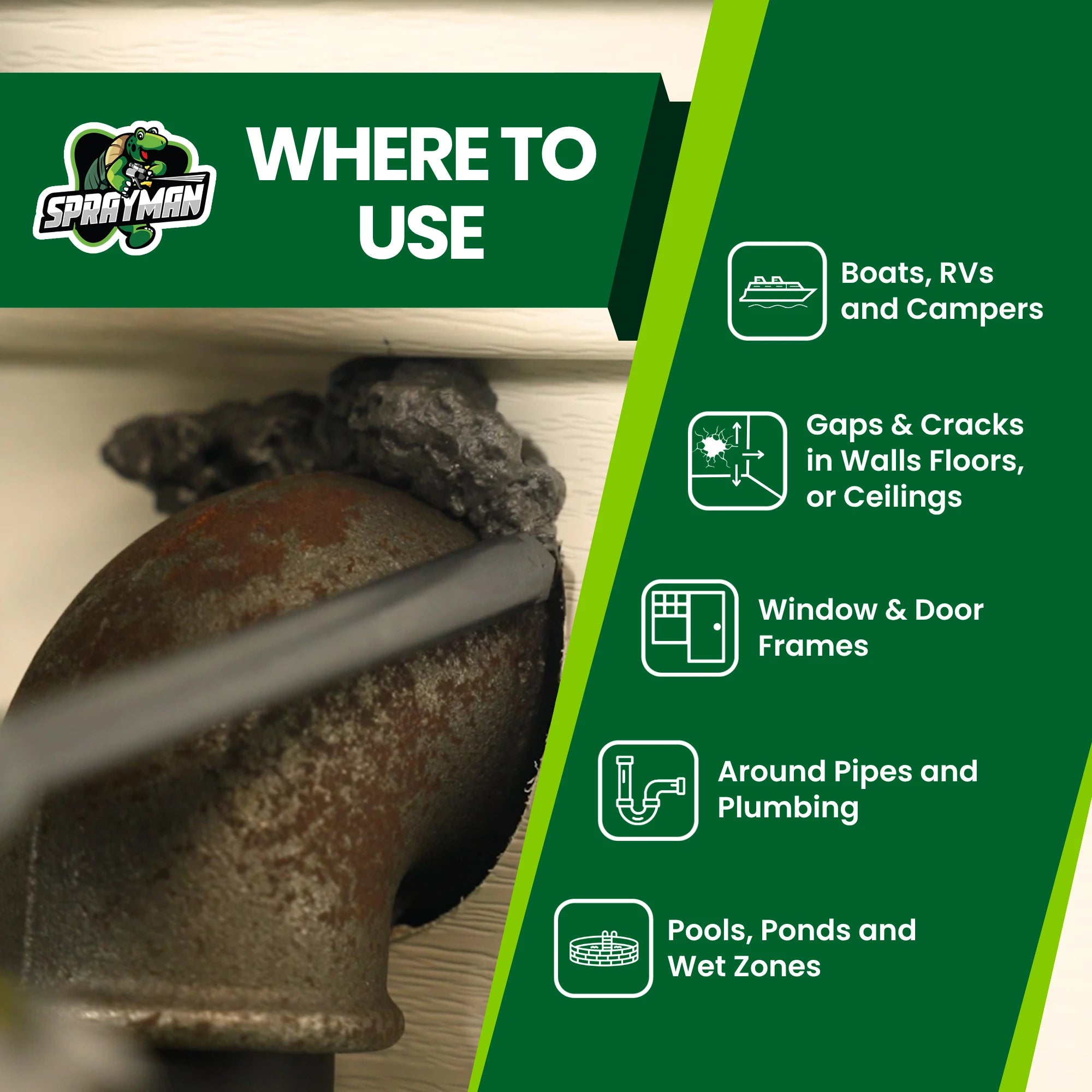 Pro Black Spray Foam for Pond, Waterfall, Landscaping, and RVs - Gun Foam, 24 oz