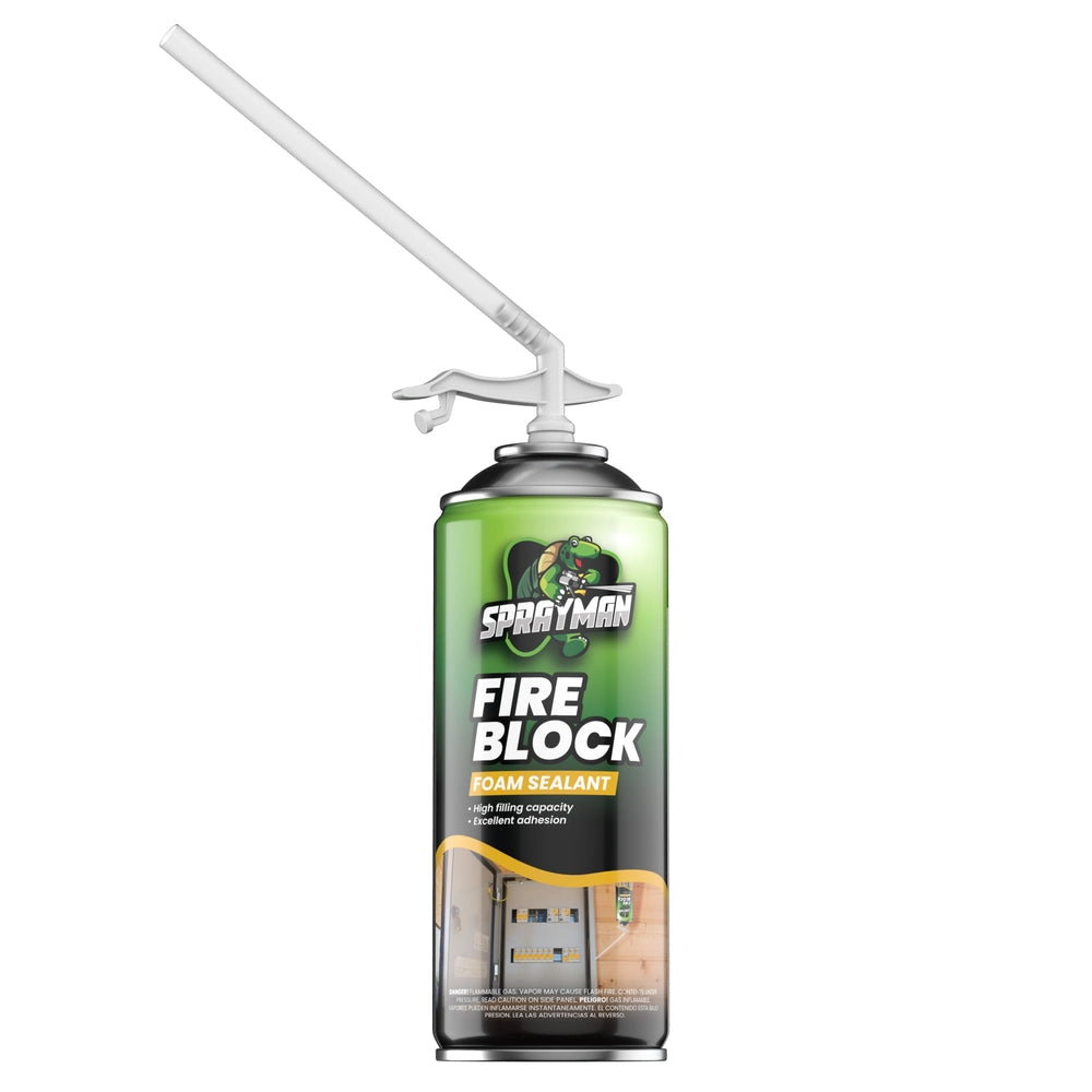 Orange Fire Block Foam Sealant with Straw Applicator, 12 oz