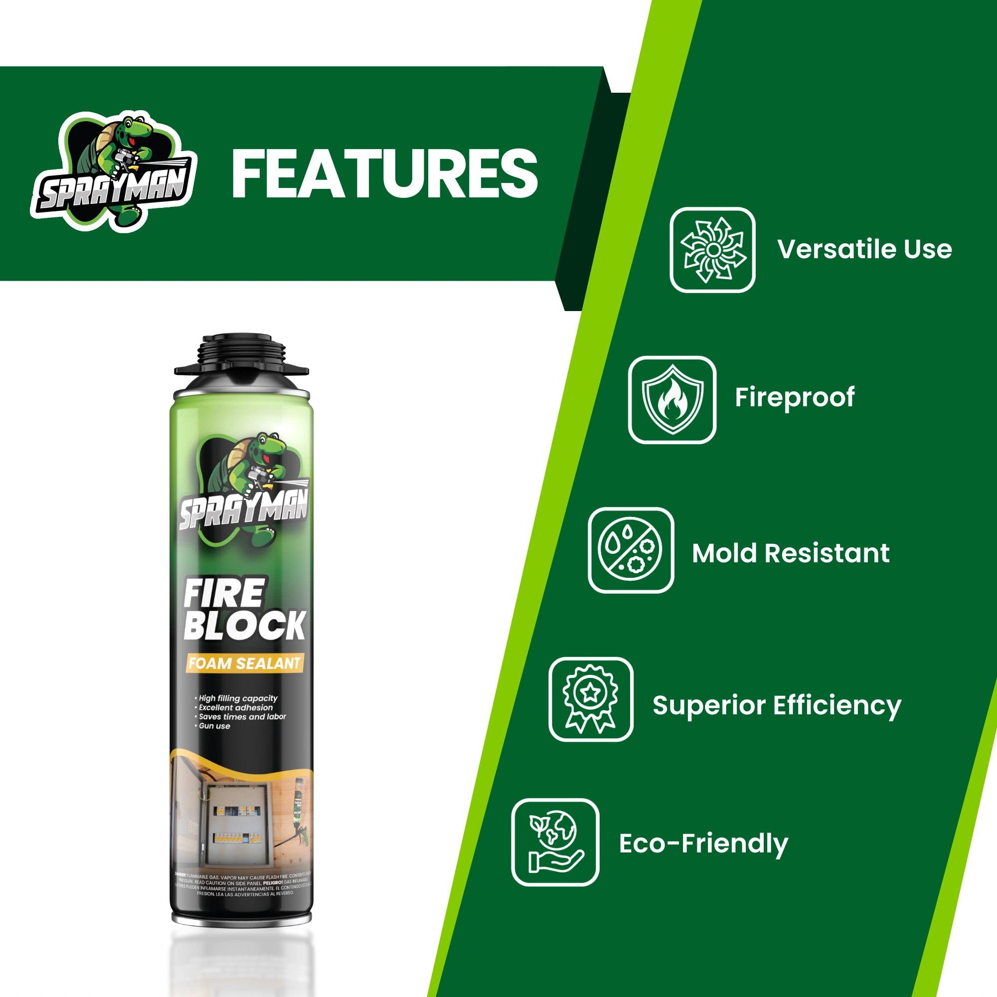 Pro Fire Block Foam – Gun Foam, Orange, 20 oz