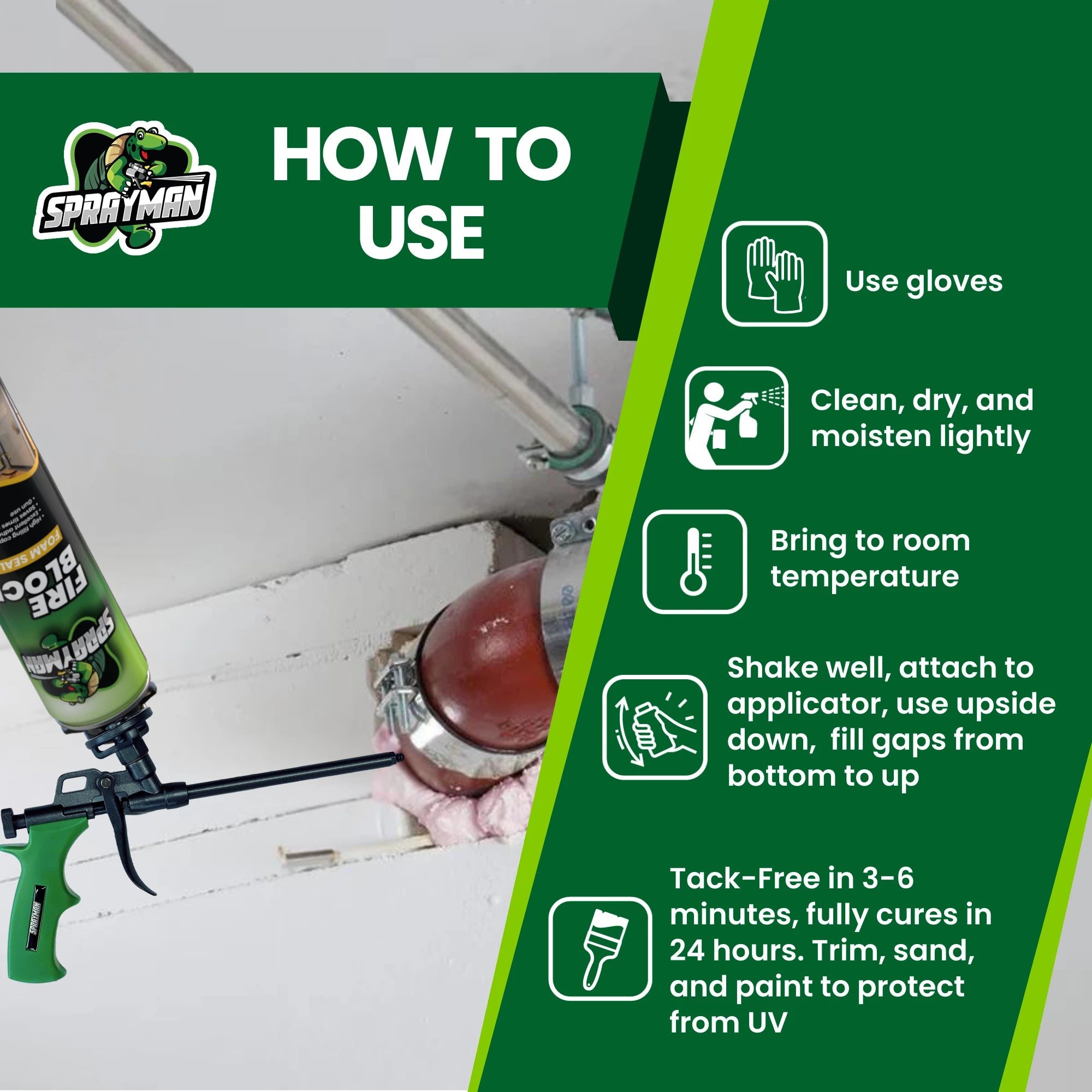 Pro Fire Block Foam – Gun Foam, Orange, 20 oz