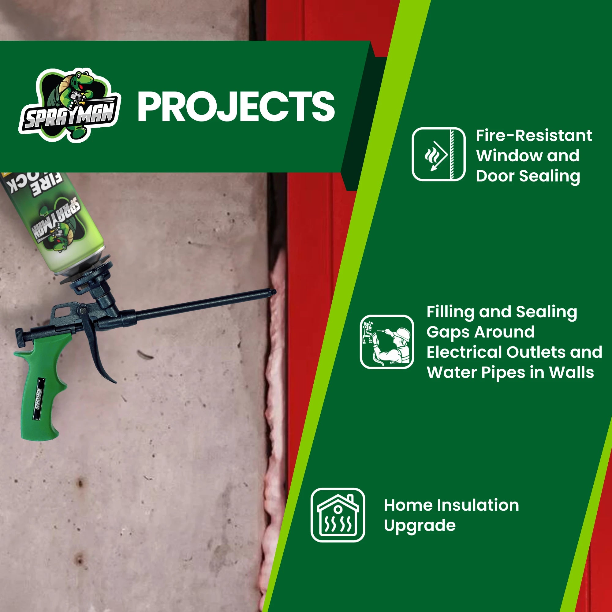 Pro Fire Block Foam – Gun Foam, Orange, 20 oz