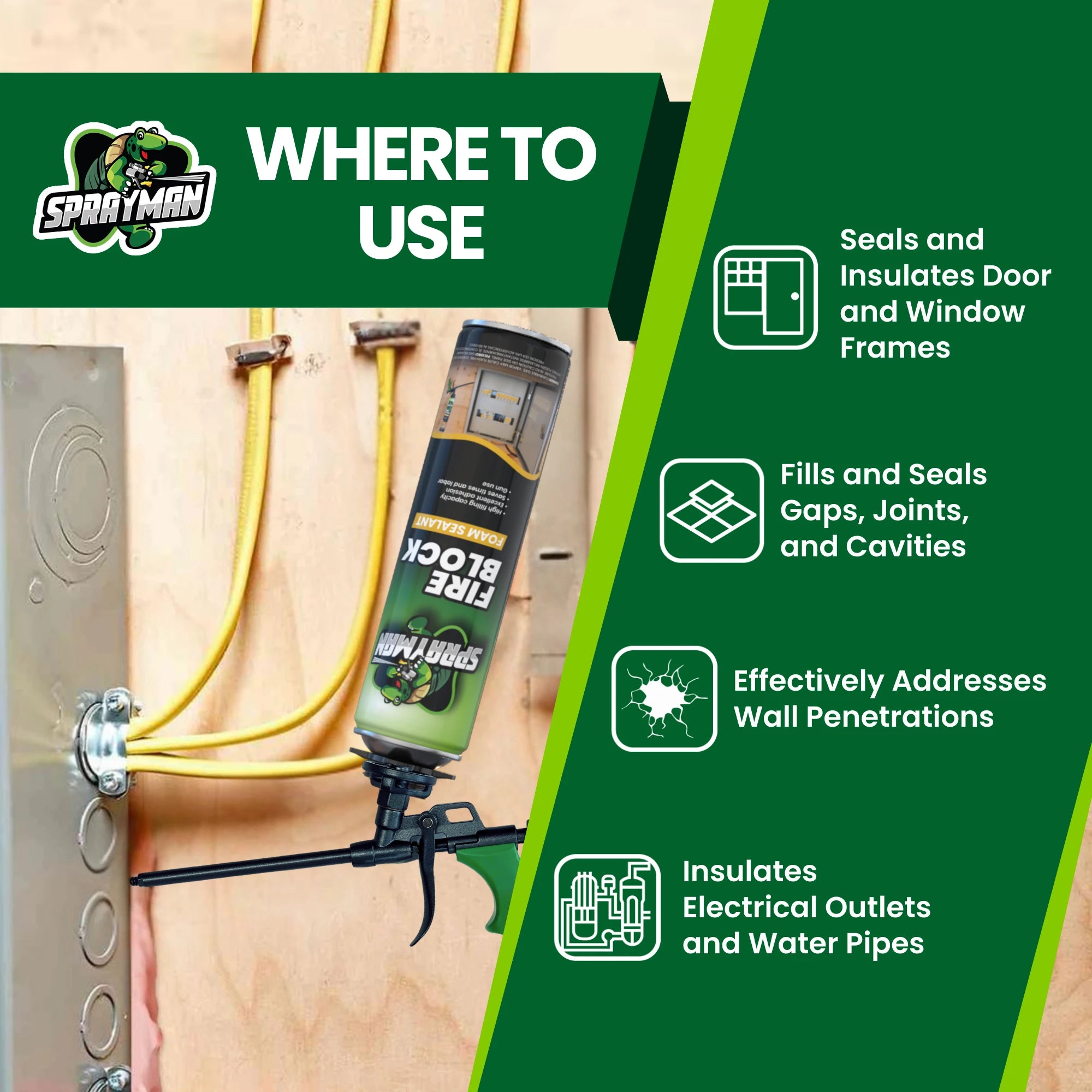 Pro Fire Block Foam – Gun Foam, Orange, 20 oz