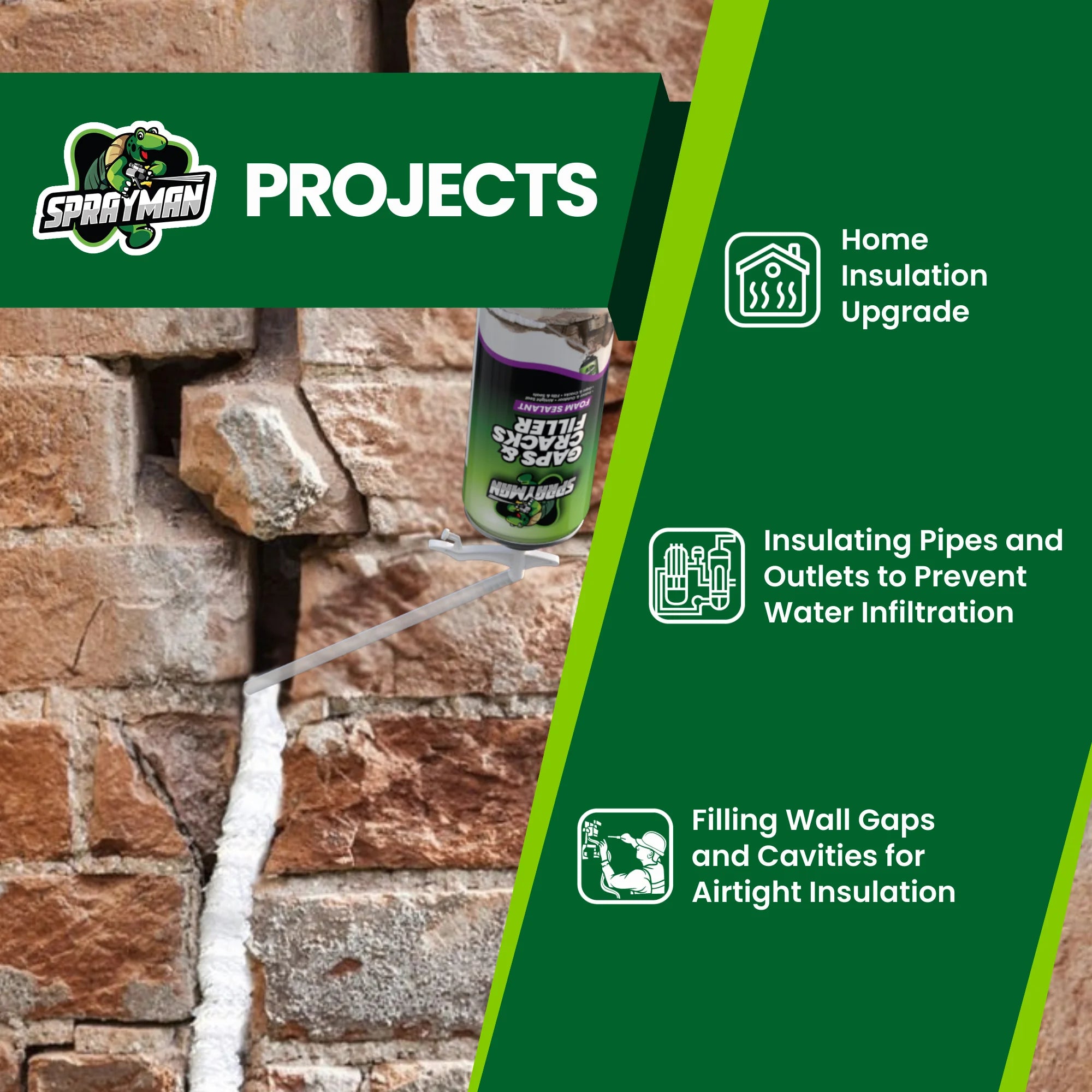 Gaps & Cracks Filler Foam with Straw Applicator, 12 oz