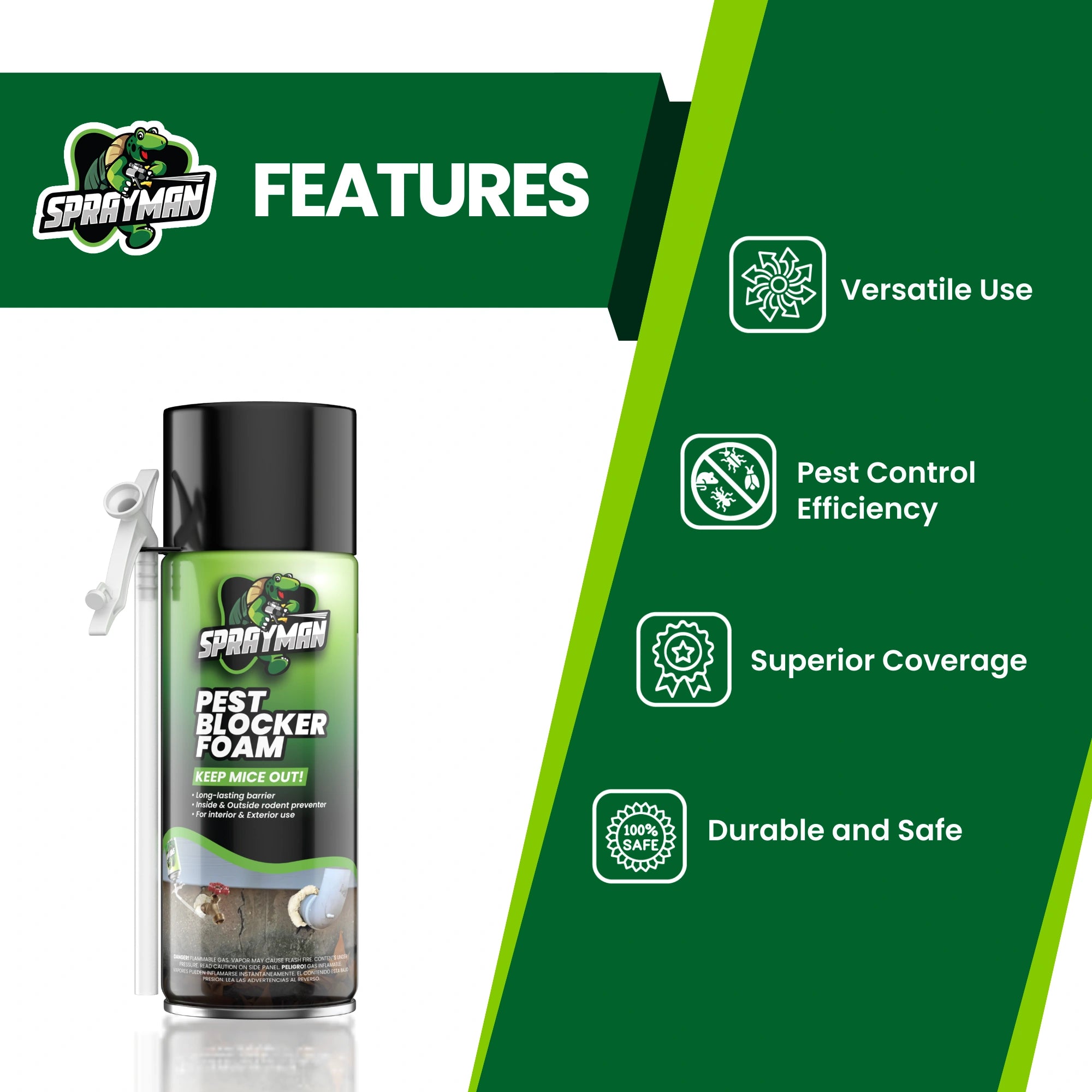 Pest Blocker Foam with Straw Applicator, 12 oz