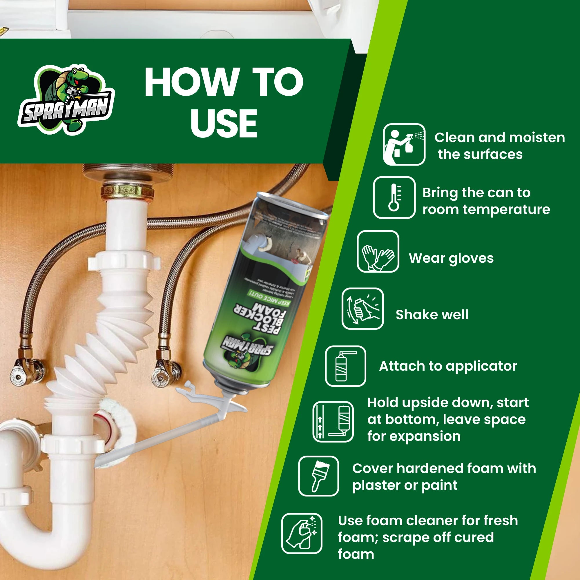 Pest Blocker Foam with Straw Applicator, 12 oz