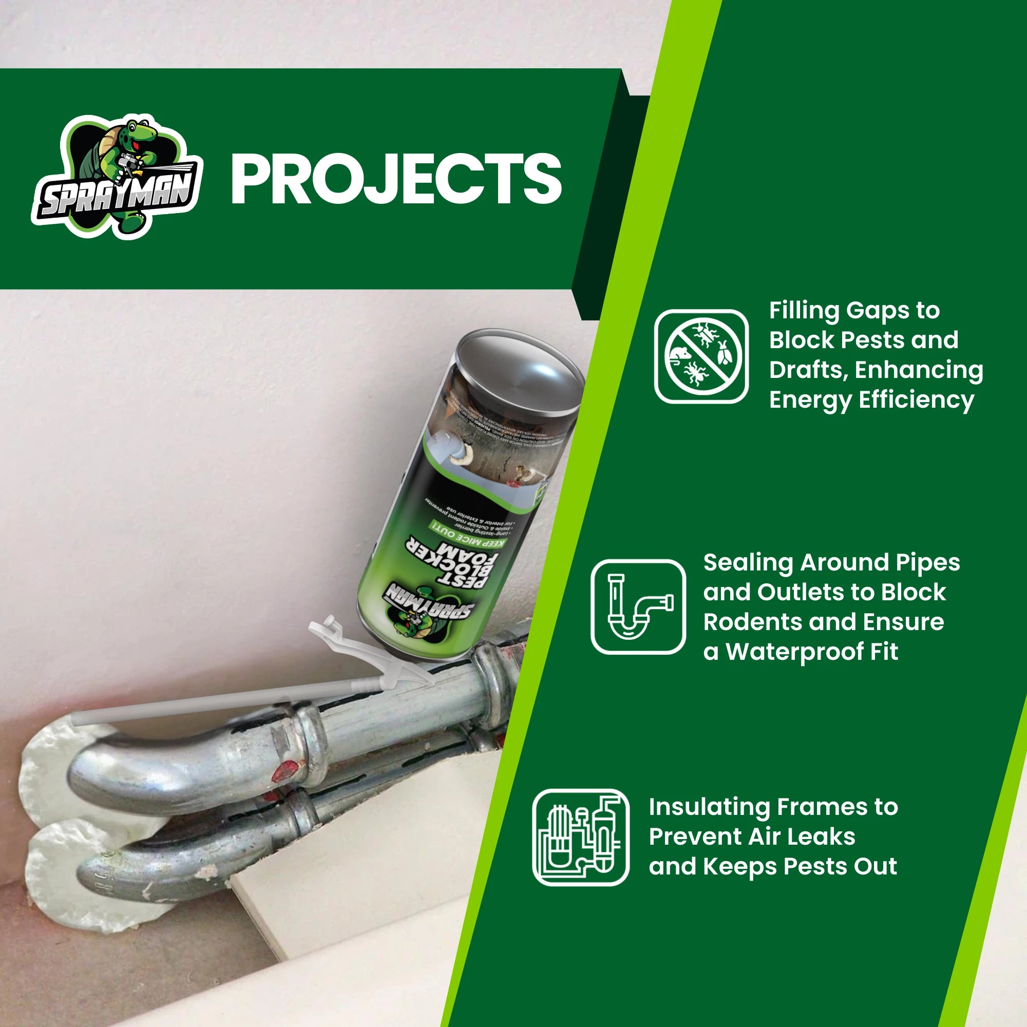 Pest Blocker Foam with Straw Applicator, 12 oz