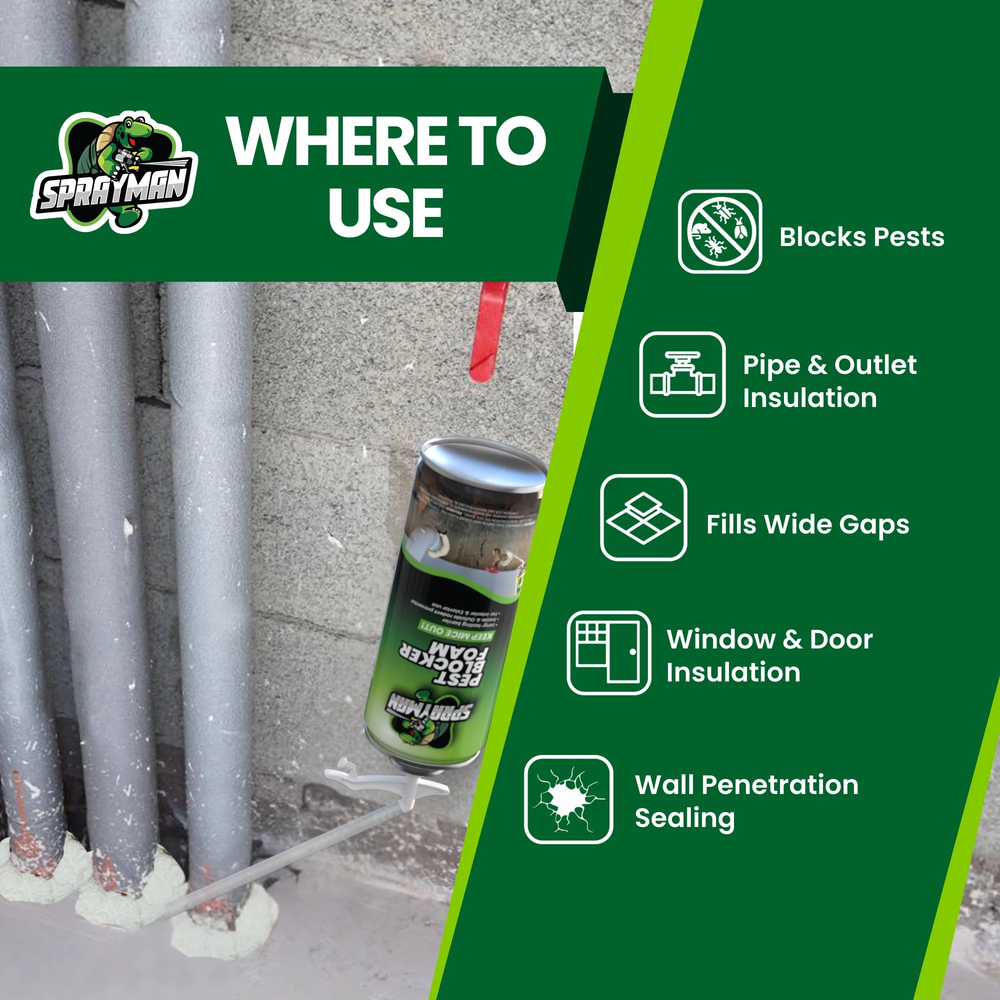 Pest Blocker Foam with Straw Applicator, 12 oz