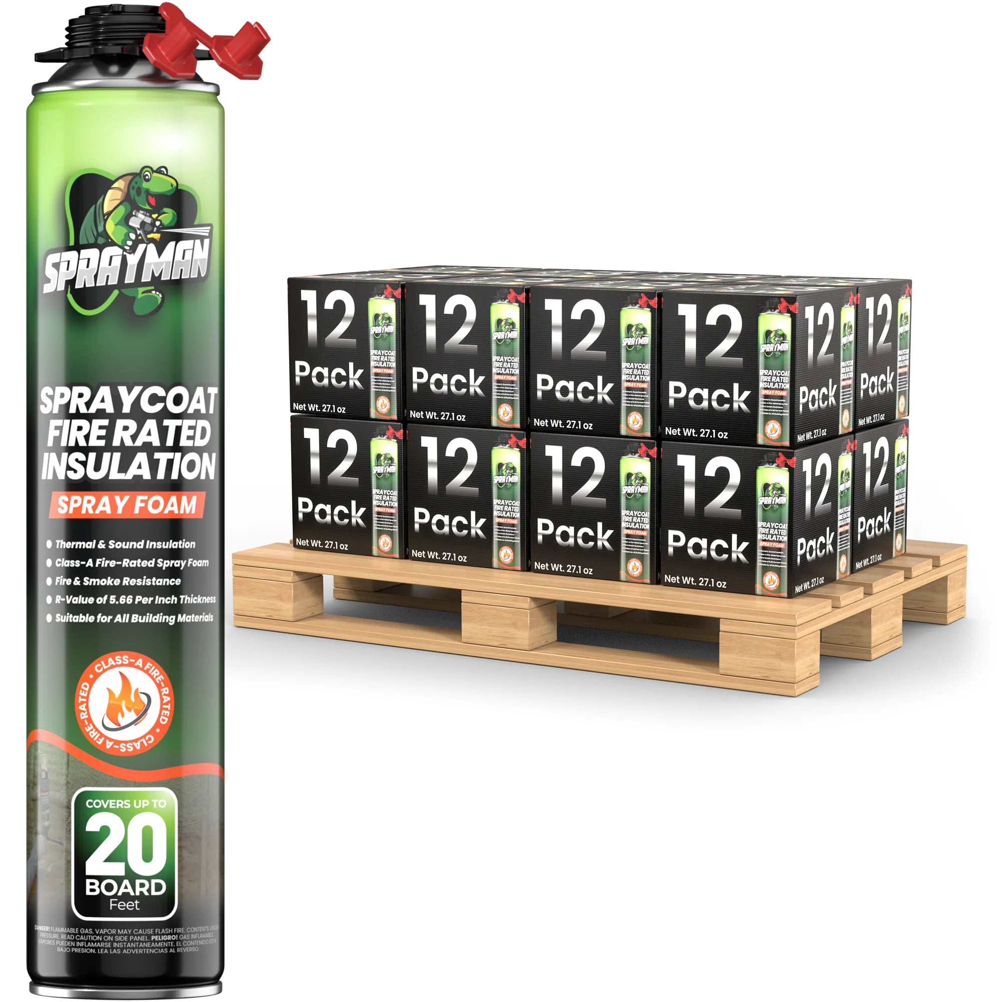 SPRAYMAN Spraycoat Thermal & Sound Insulation Spray Foam, Closed Cell | Class A Fire Rated