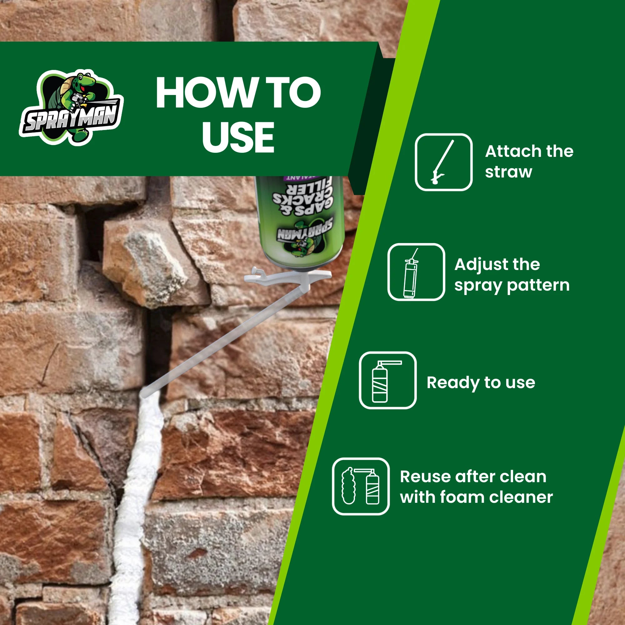 Straw Pipes - Multipurpose Spray Foam Dispensers