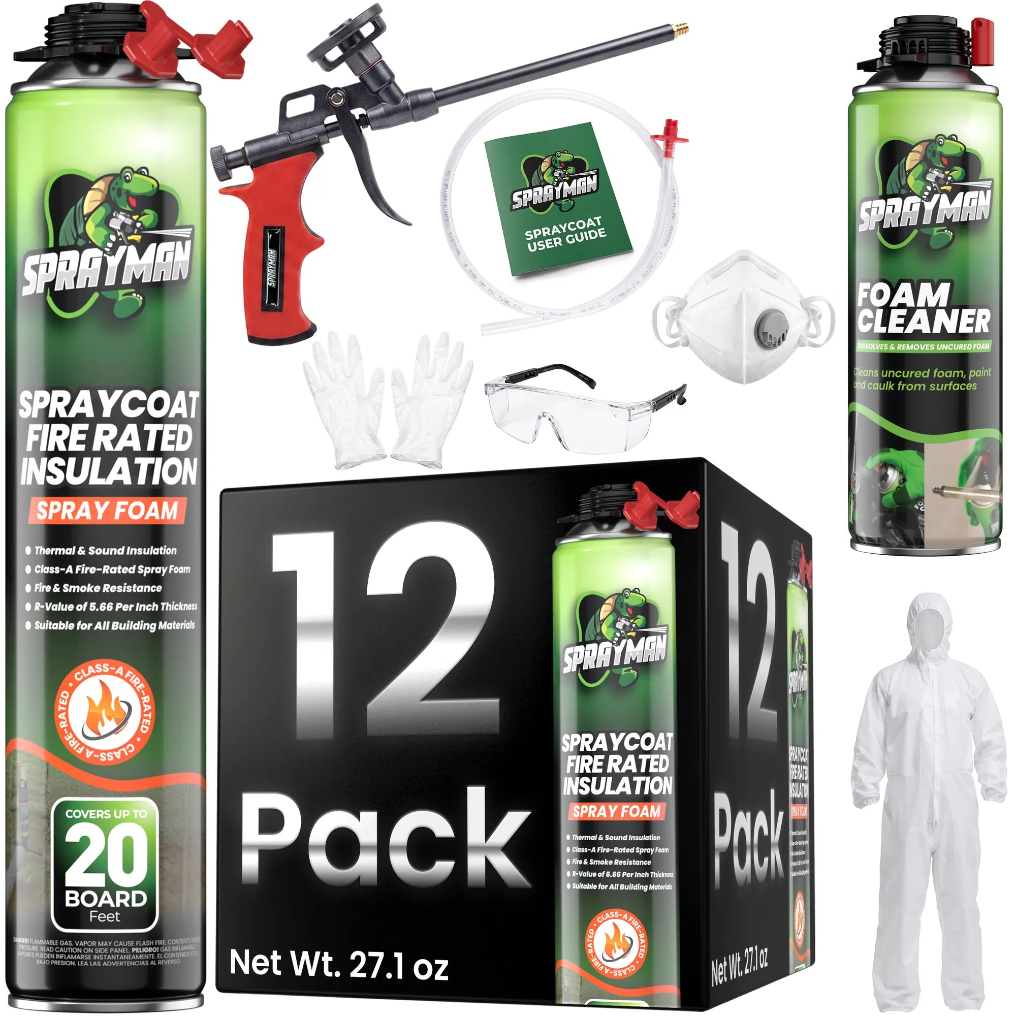 SPRAYMAN Spraycoat Thermal & Sound Insulation Spray Foam, Closed Cell | Class A Fire Rated