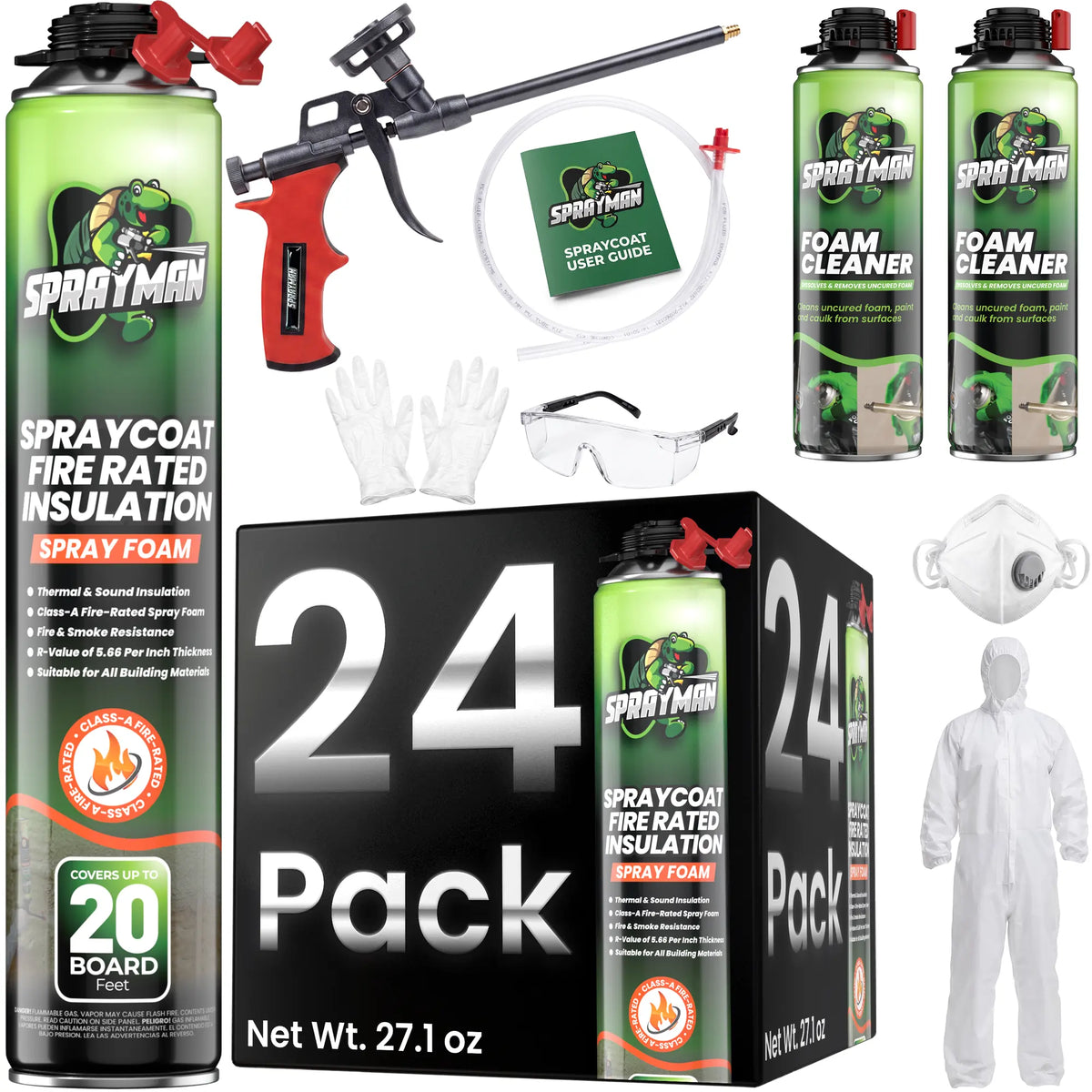SPRAYMAN Spraycoat Thermal & Sound Insulation Spray Foam, Closed Cell | Class A Fire Rated