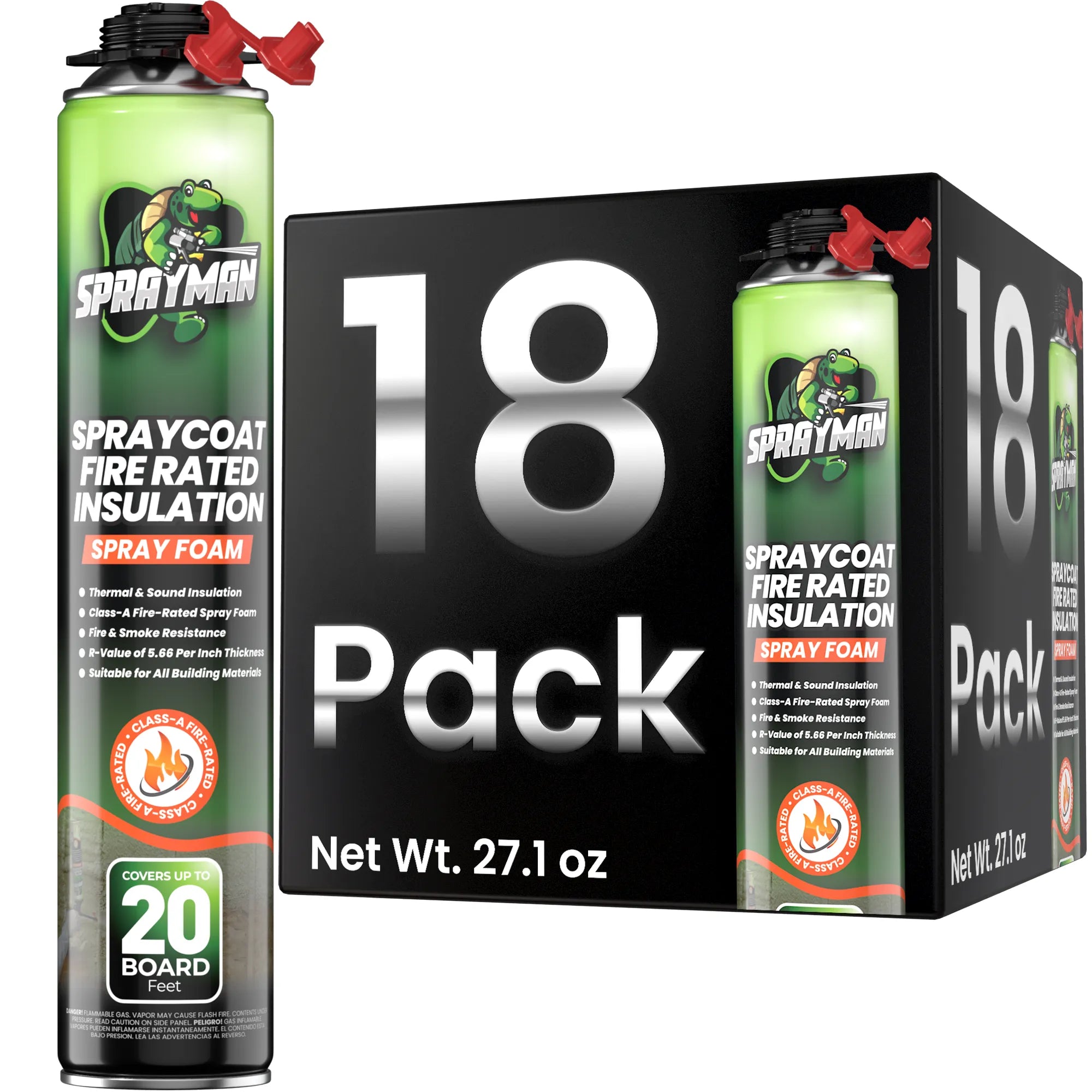 SPRAYMAN Spraycoat Thermal & Sound Insulation Spray Foam, Closed Cell | Class A Fire Rated