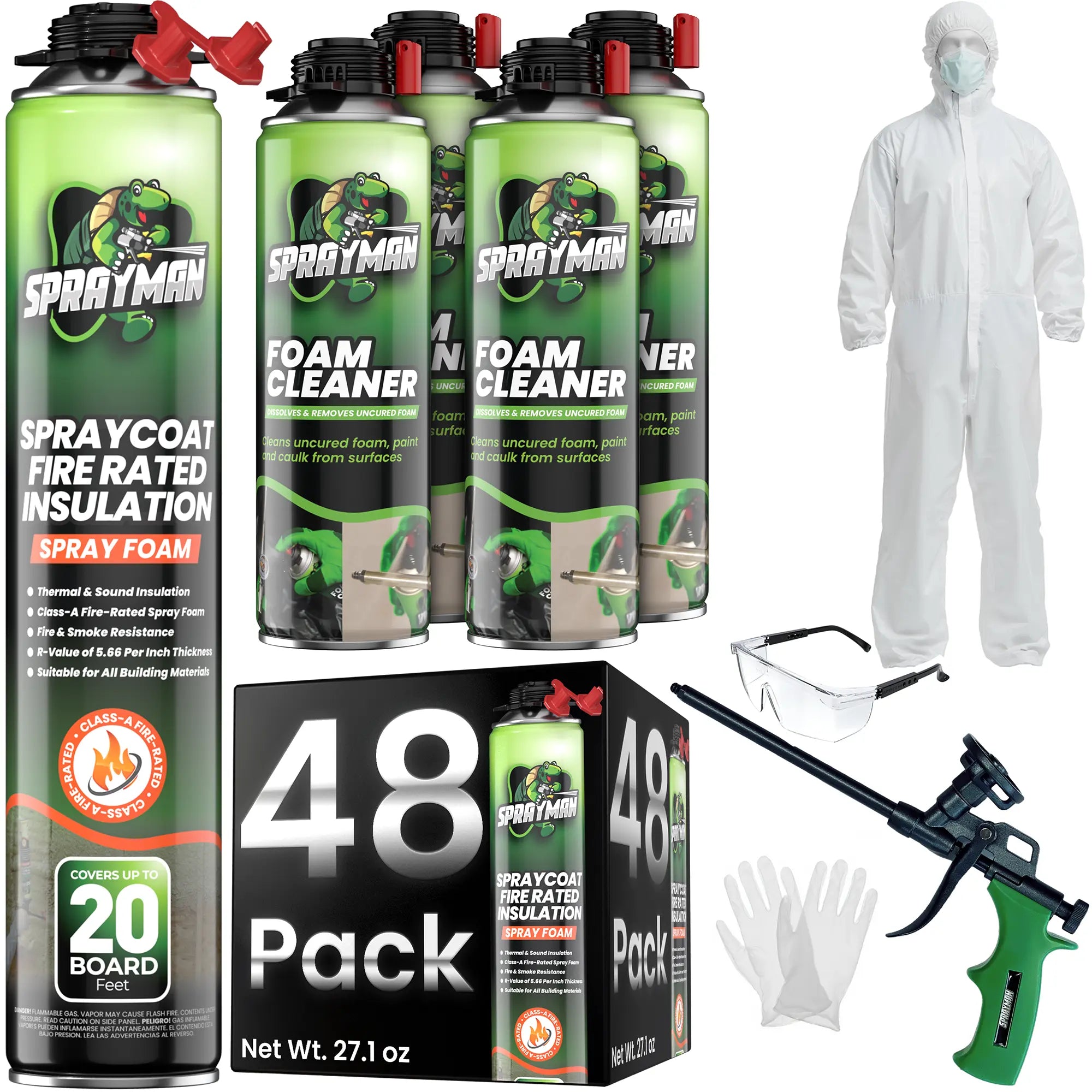 SPRAYMAN Spraycoat Thermal & Sound Insulation Spray Foam, Closed Cell | Class A Fire Rated