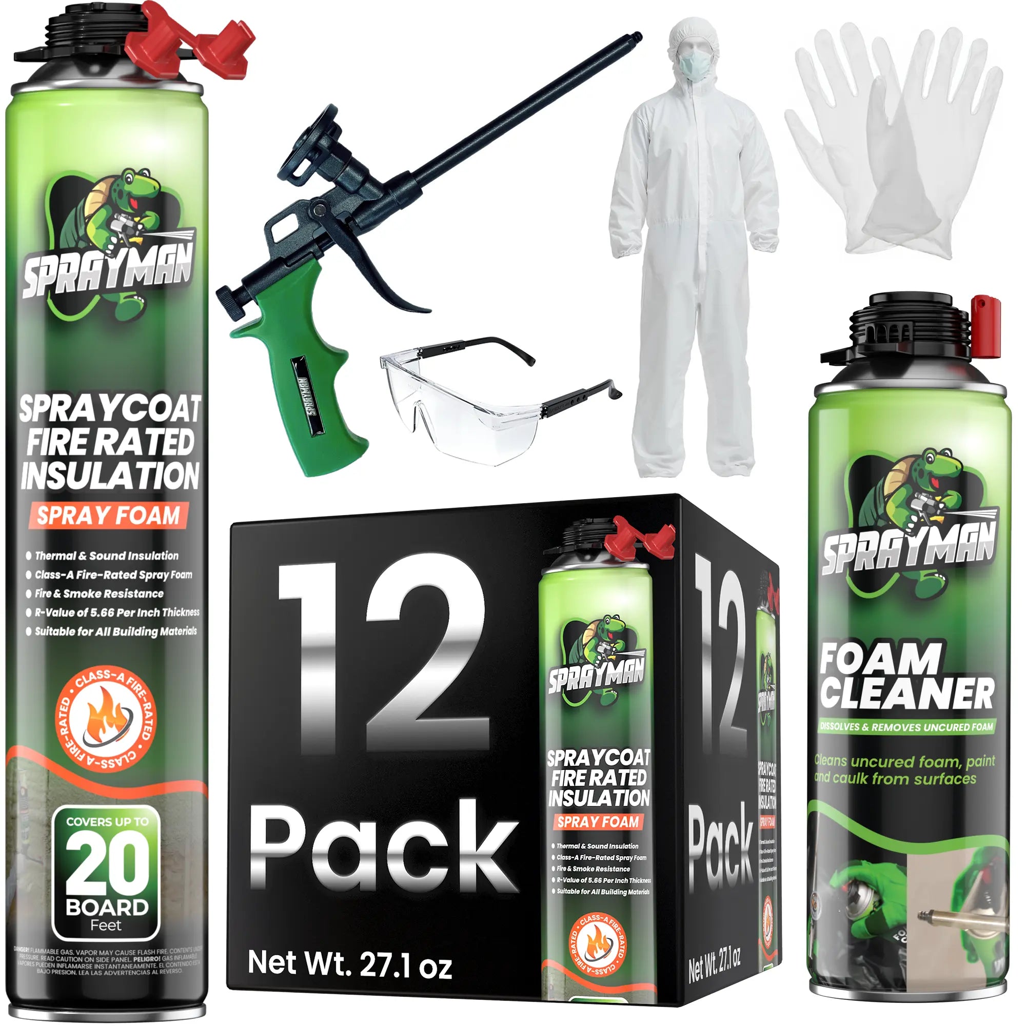 SPRAYMAN Spraycoat Thermal & Sound Insulation Spray Foam, Closed Cell | Class A Fire Rated