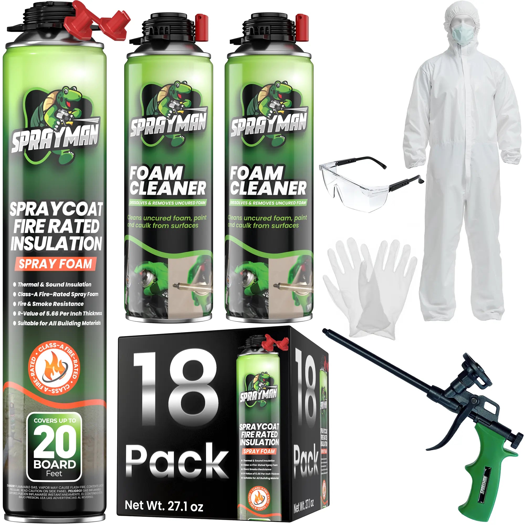 SPRAYMAN Spraycoat Thermal & Sound Insulation Spray Foam, Closed Cell | Class A Fire Rated