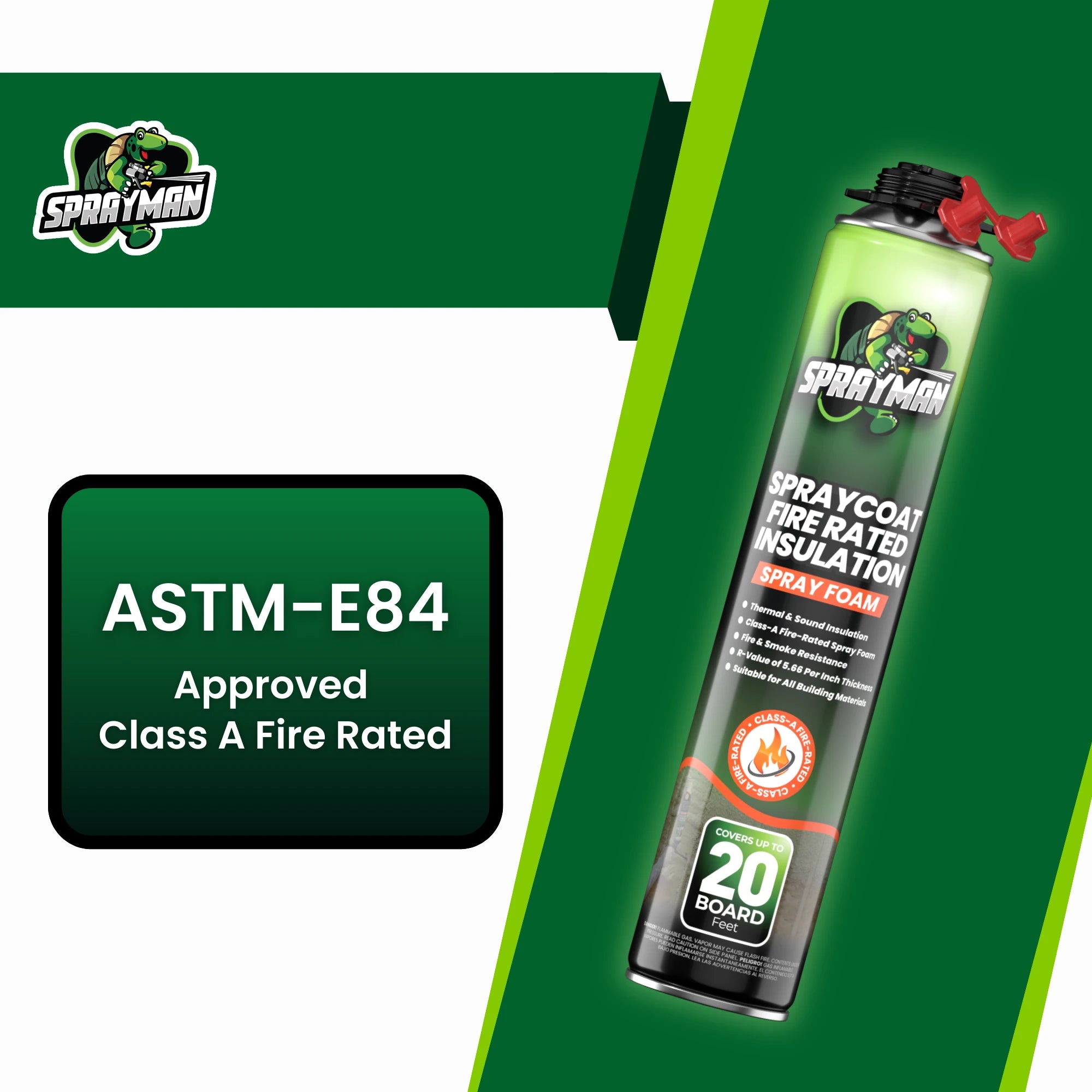 SPRAYMAN Spraycoat Thermal & Sound Insulation Spray Foam, Closed Cell | Class A Fire Rated