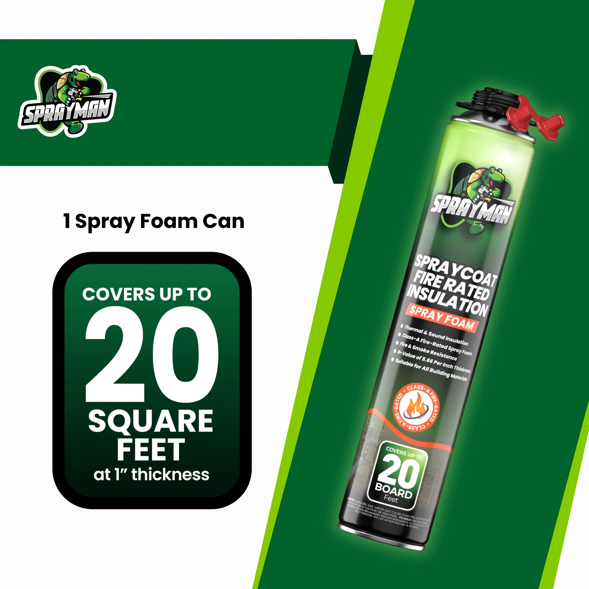 SPRAYMAN Spraycoat Thermal & Sound Insulation Spray Foam, Closed Cell | Class A Fire Rated