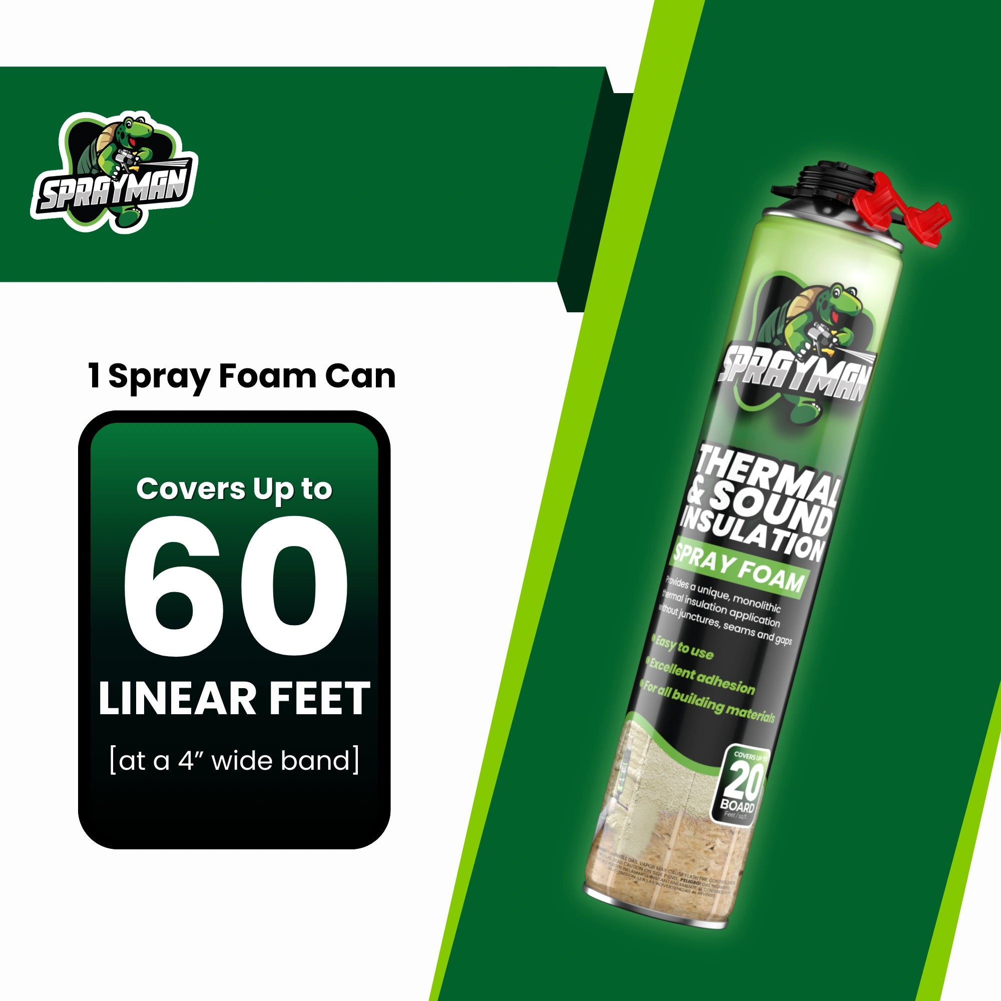 SPRAYMAN Thermal & Sound Insulation Spray Foam, Closed Cell