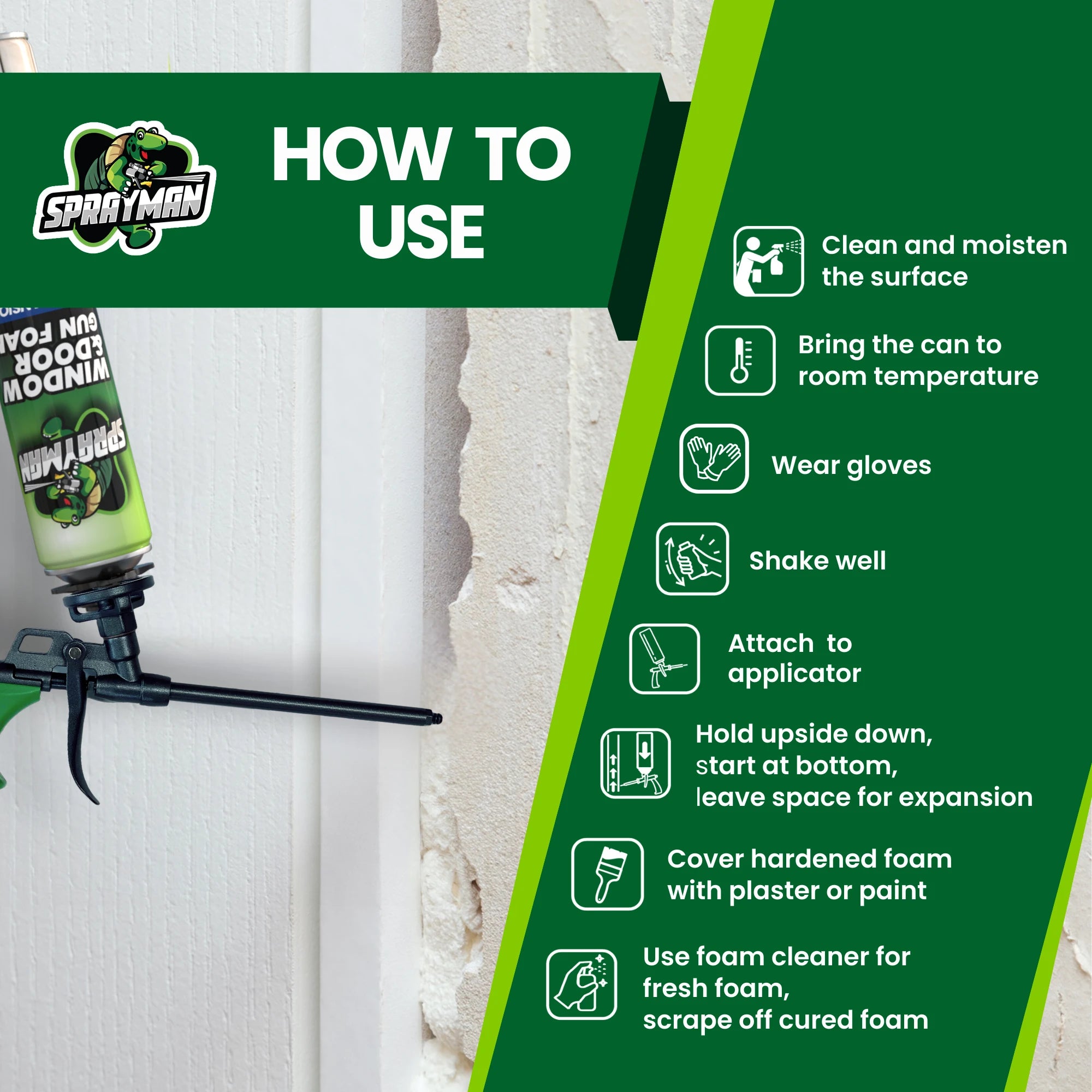 Window & Door Low Expansion Spray Foam - Gun Foam, 24 oz