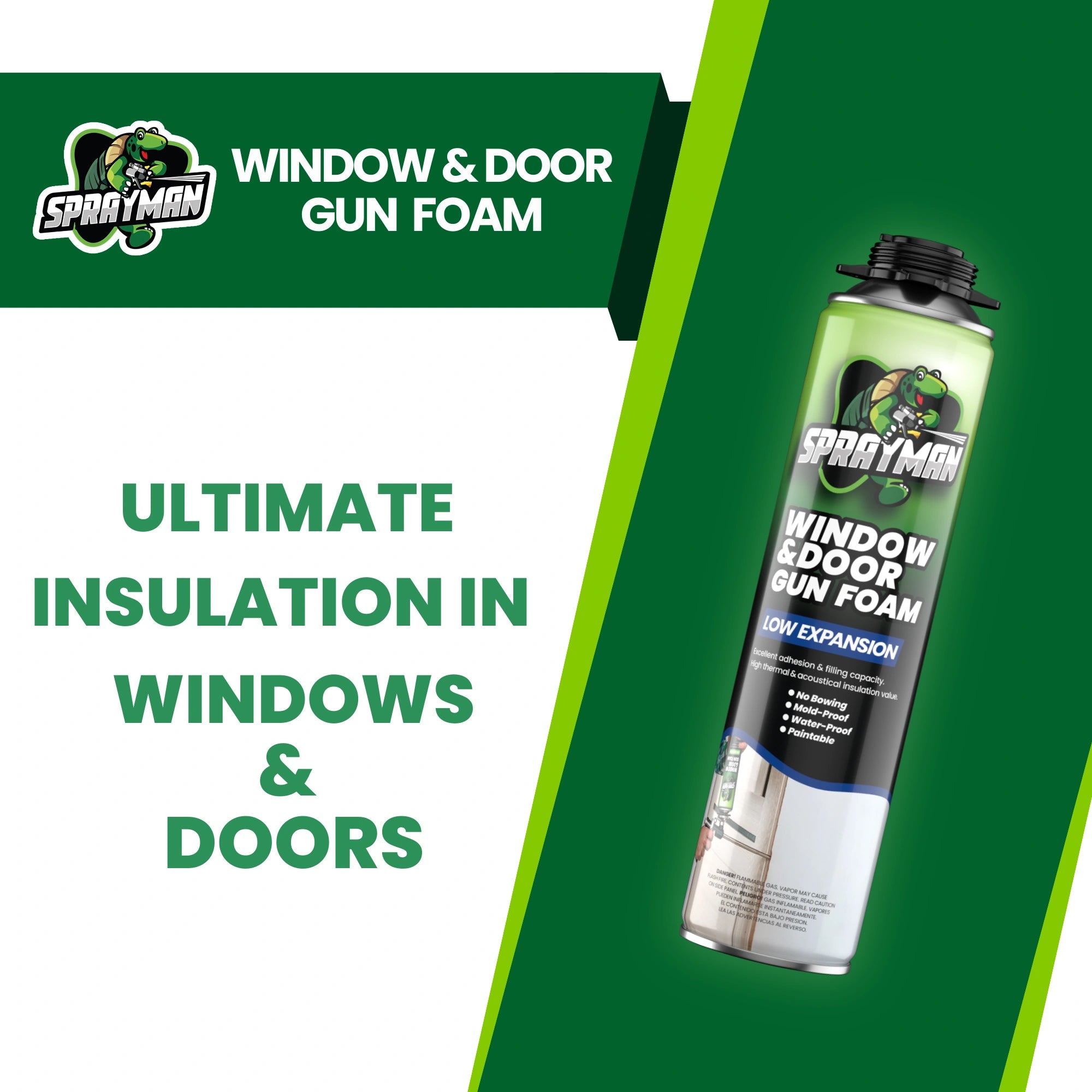 Window & Door Low Expansion Spray Foam - Gun Foam, 24 oz