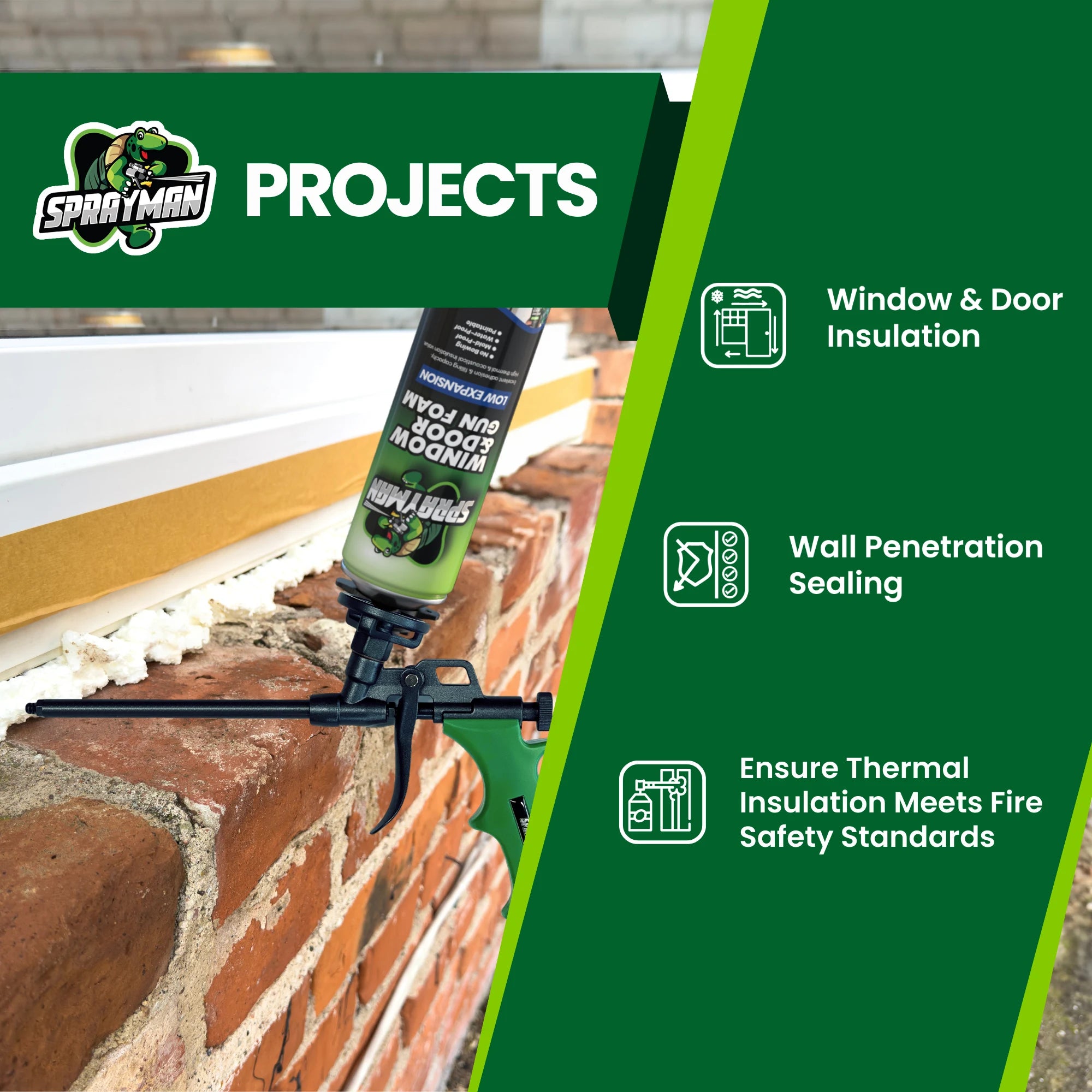 Window & Door Low Expansion Spray Foam - Gun Foam, 24 oz