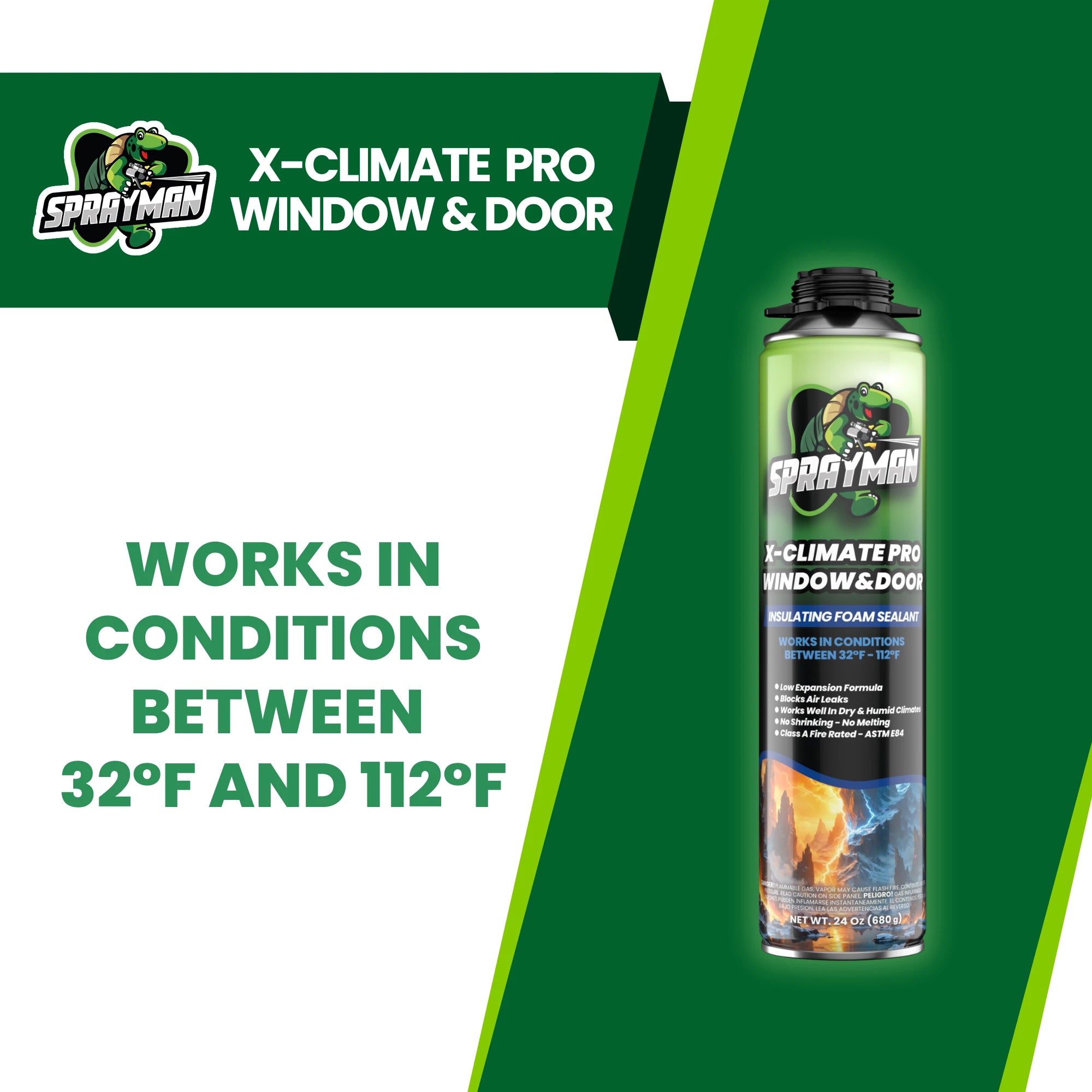 X-Climate Pro Window & Door Spray Foam – 24 oz