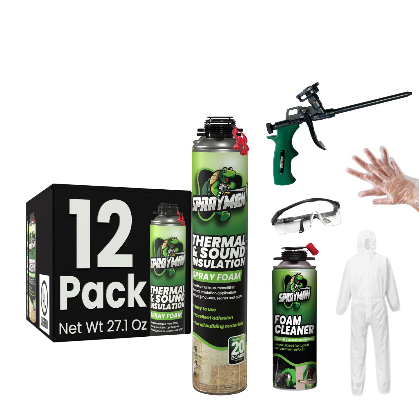 SPRAYMAN Spray Foam Kit - 12 Pack