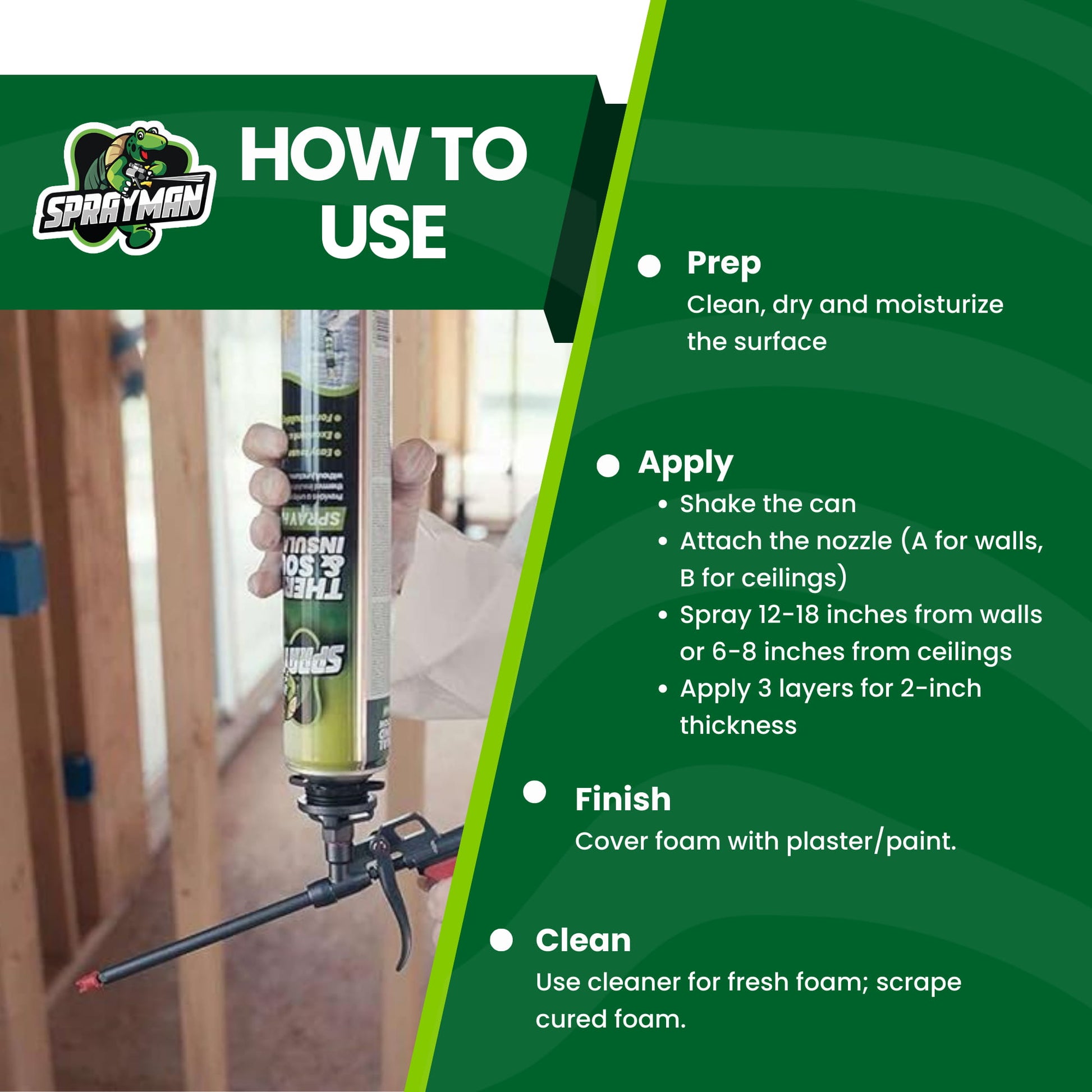 SPRAYMAN Spray Foam - How to Use