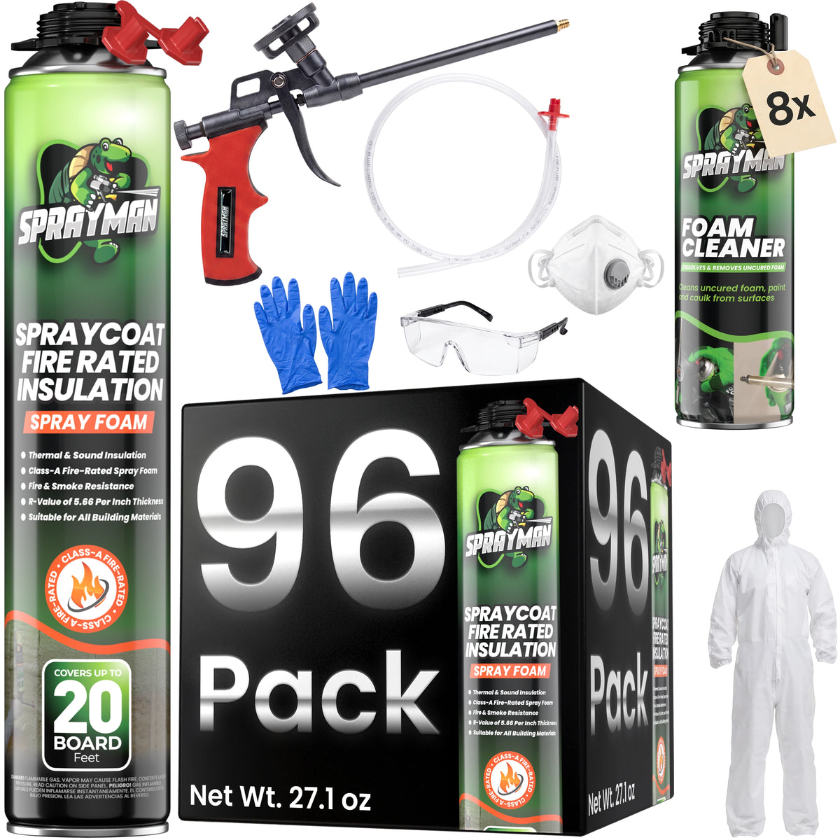 SPRAYMAN Spraycoat Thermal & Sound Insulation Spray Foam, Closed Cell | Class A Fire Rated