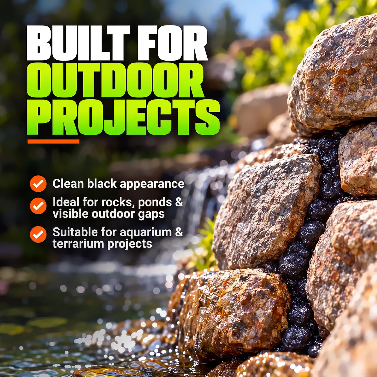 Pro Black Spray Foam for Pond, Waterfall, Landscaping, and RVs - Gun Foam, 24 oz