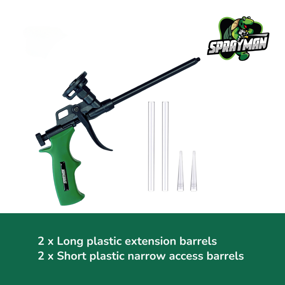 Sprayman Foam Gun with Extension & Access Barrels