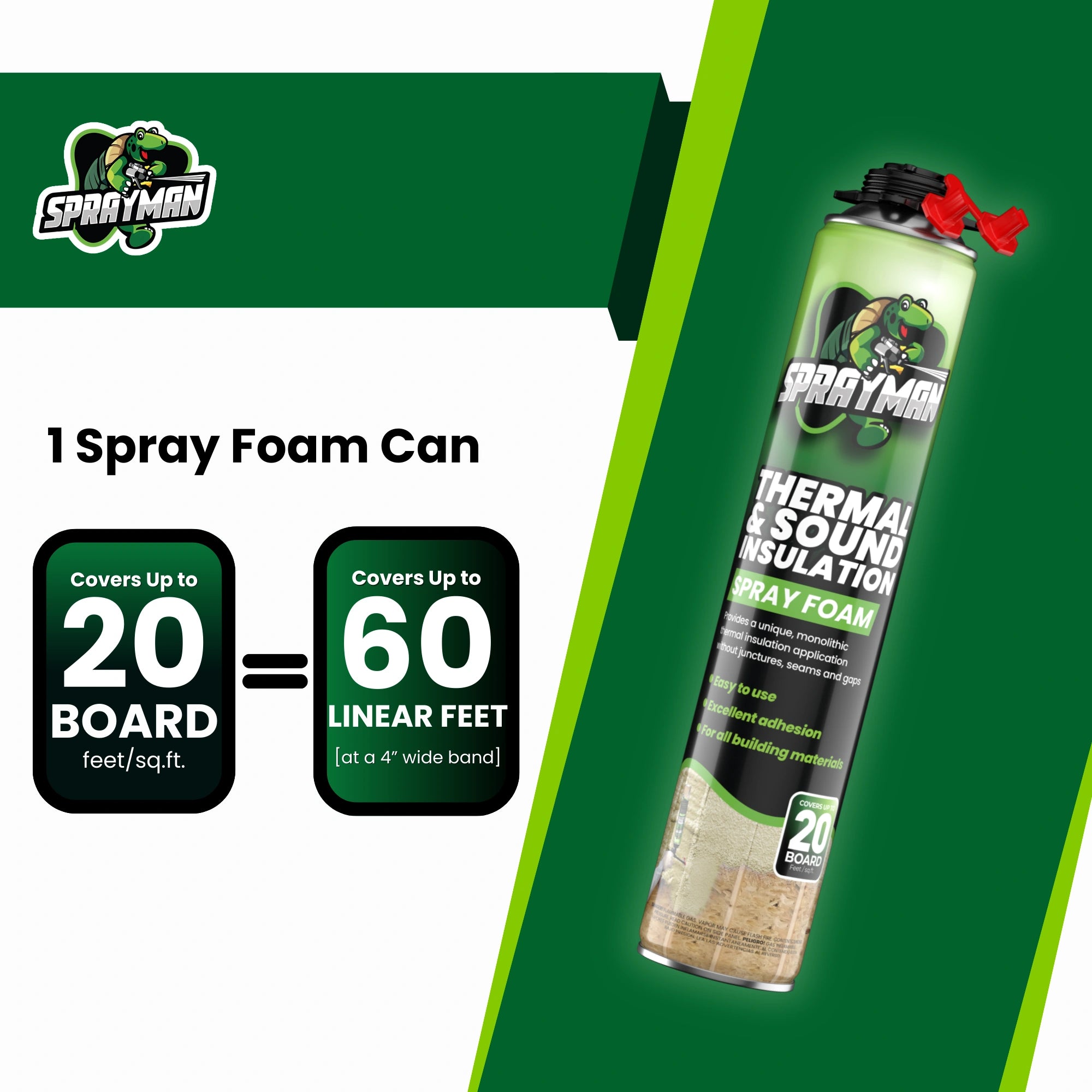 SPRAYMAN Thermal & Sound Insulation Spray Foam, Closed Cell