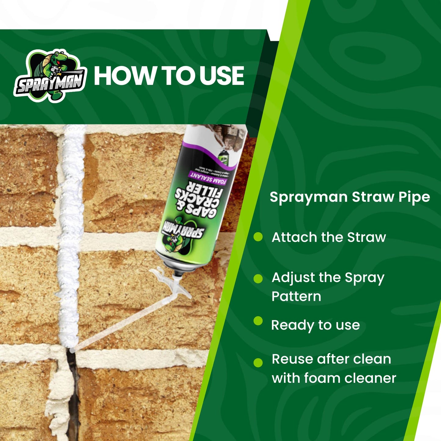 SPRAYMAN Straw Pipes - Multipurpose Spray Foam Dispensers