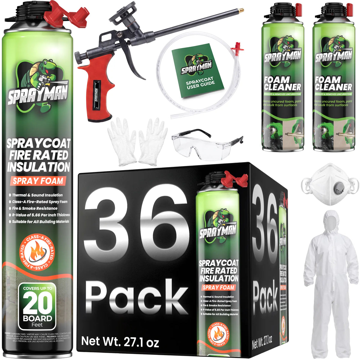 SPRAYMAN Spraycoat Thermal & Sound Insulation Spray Foam, Closed Cell | Class A Fire Rated