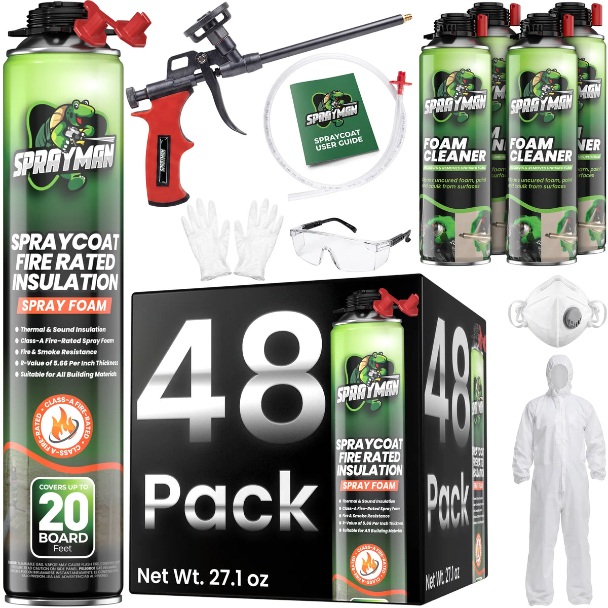 SPRAYMAN Spraycoat Thermal & Sound Insulation Spray Foam, Closed Cell | Class A Fire Rated
